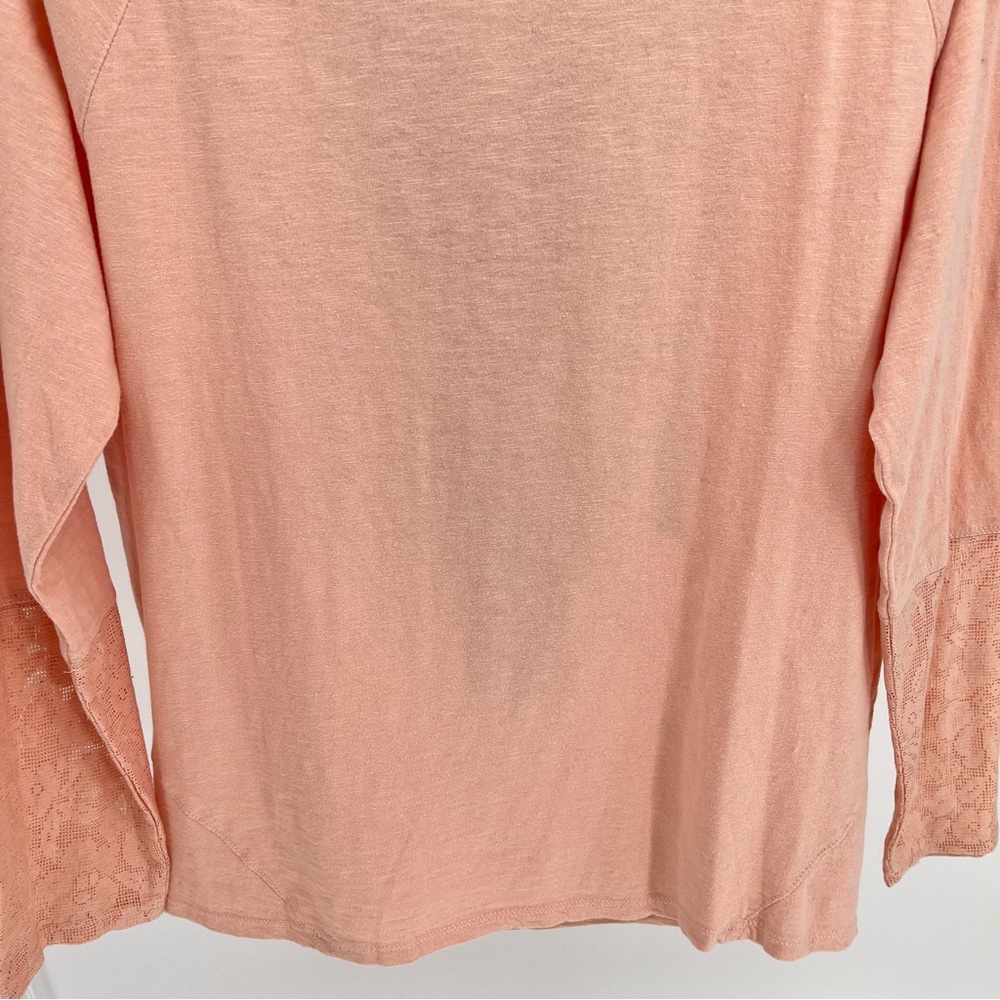 Sundance Womens Embroidered Beaded Top Size L Peach Lace Detail Boho - Picture 10 of 10